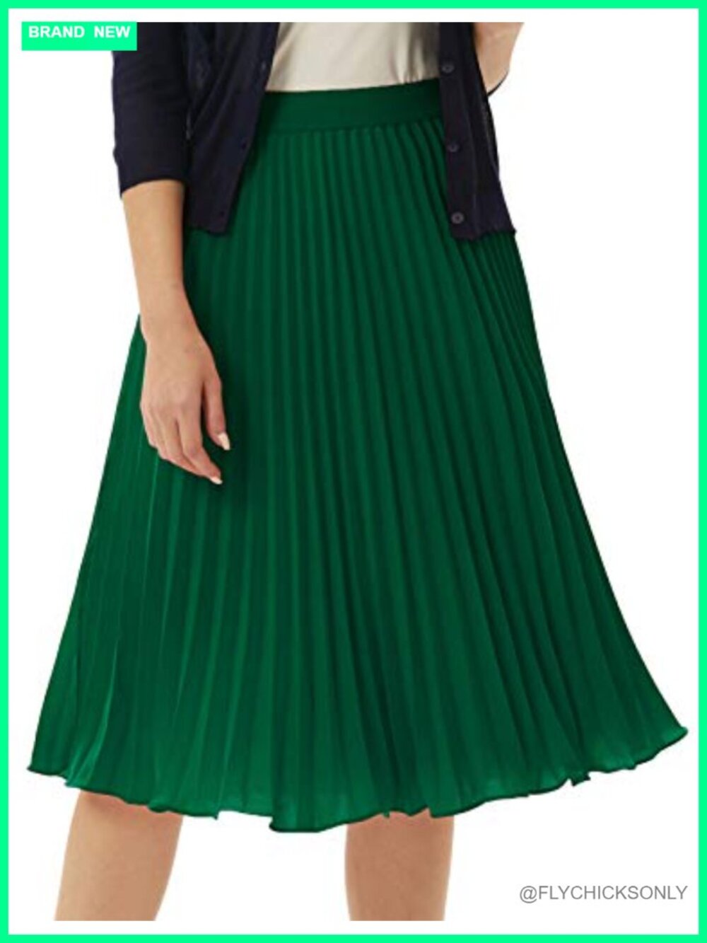 Pleated Midi Skirt High Waist Chiffon A-Line Flared All Seasons